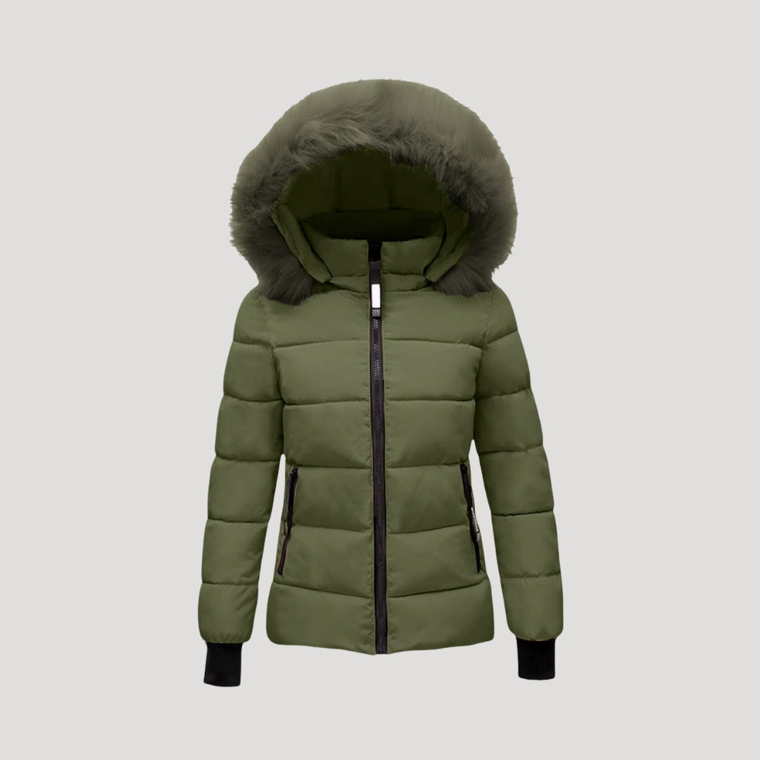 Lange gesteppte Damen-Winterjacke mit Kapuze | Warme und stylische Daunenjacke