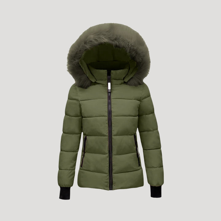 Lange gesteppte Damen-Winterjacke mit Kapuze | Warme und stylische Daunenjacke