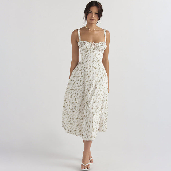 Korsett-Midikleid mit Schlitz | Elegante Passform | Verstellbare Träger