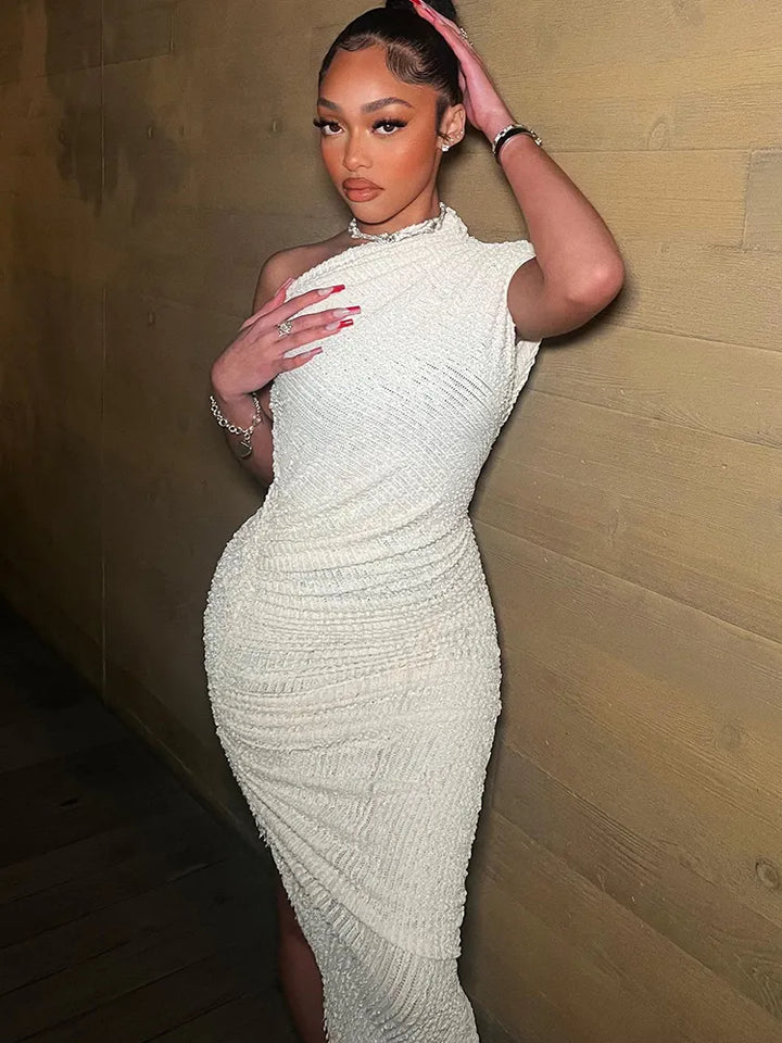 Larah White Off Shoulder Dress | Eleganz und Modernität für alle Gelegenheiten