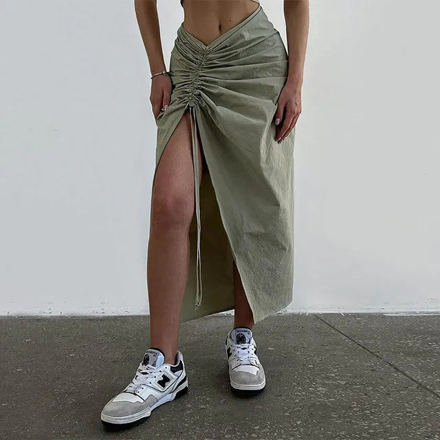 Alessia | Trendiger Cargo-Rock mit Volants | Eleganz und Funktionalität für jede Jahreszeit