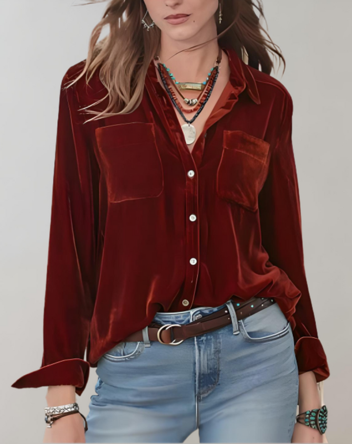 Elvyna | Elegantes und bequemes Velours-Top für einen raffinierten Stil
