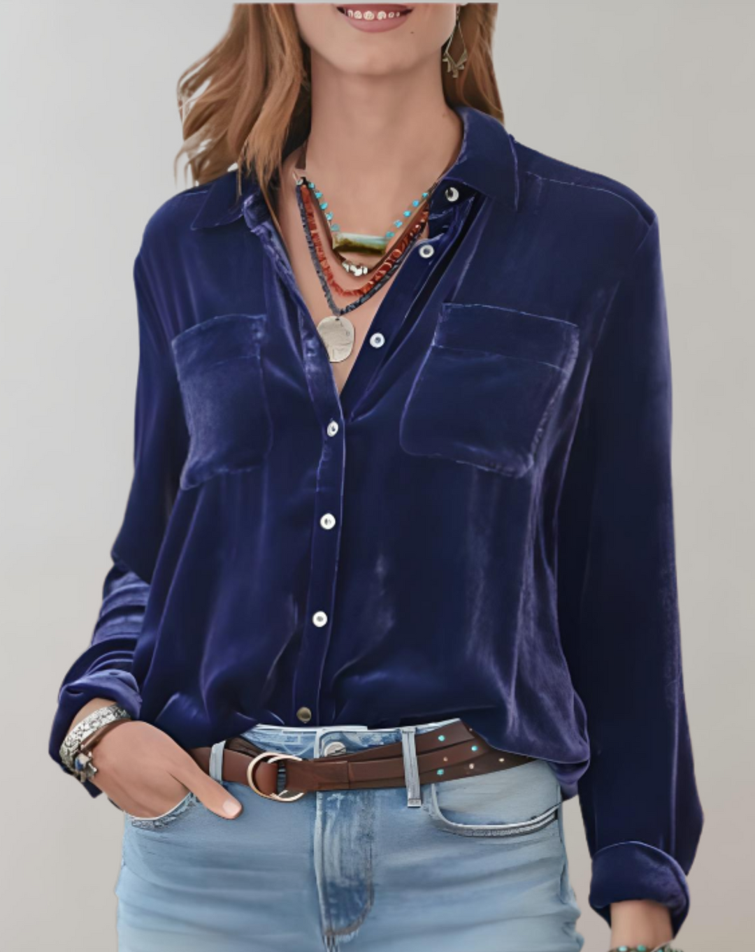Elvyna | Elegantes und bequemes Velours-Top für einen raffinierten Stil