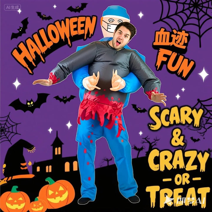 SpookMorph Aufblasbares Chirurgenkostüm | Halloween-Kostüm für Erwachsene Gruselig & Lustig