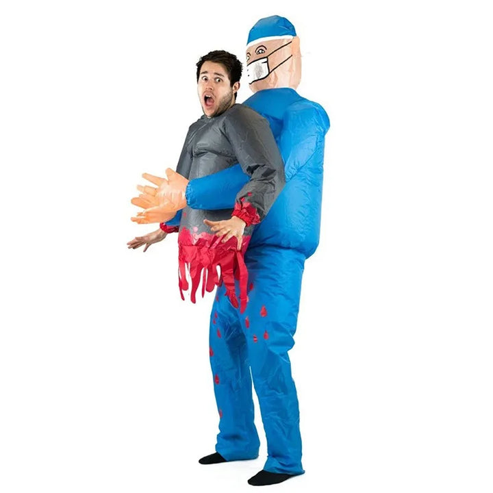 SpookMorph Aufblasbares Chirurgenkostüm | Halloween-Kostüm für Erwachsene Gruselig & Lustig