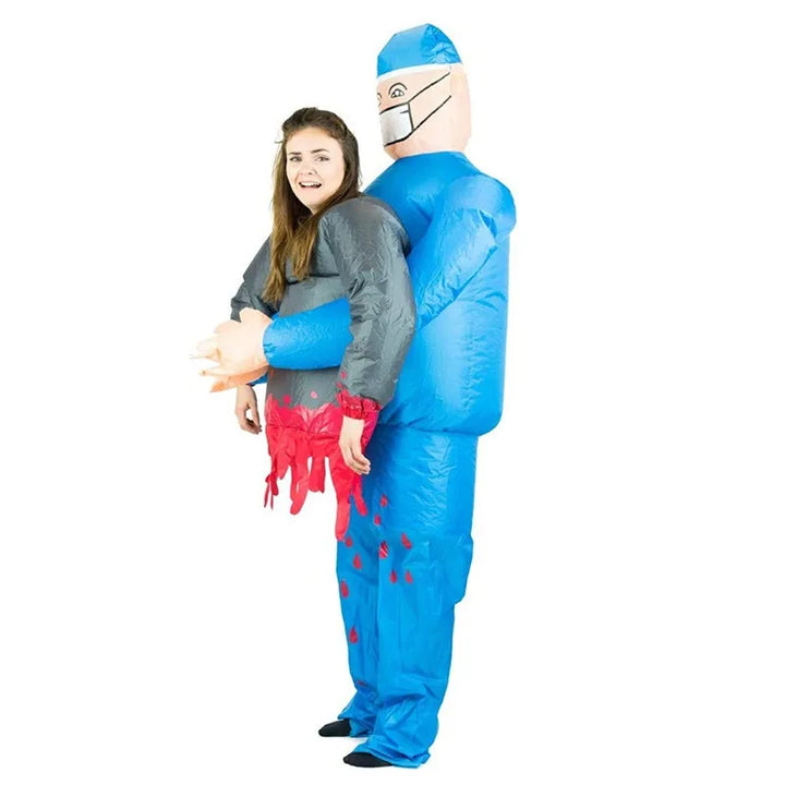 SpookMorph Aufblasbares Chirurgenkostüm | Halloween-Kostüm für Erwachsene Gruselig & Lustig