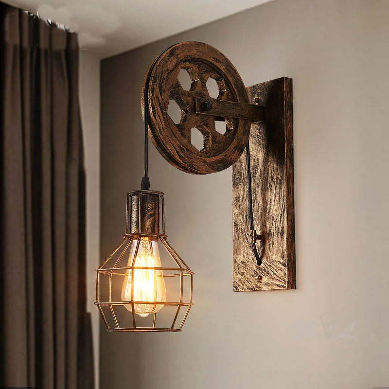 Vintage LED Wandlampe schwarz mit Retro-Design für Innenräume | Wandlampe für stimmungsvolle Beleuchtung