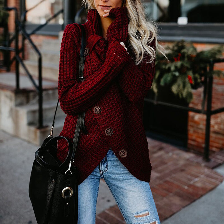 Clara | Moderner, Symmetrischer Rollkragenpullover Mit Klasse Details