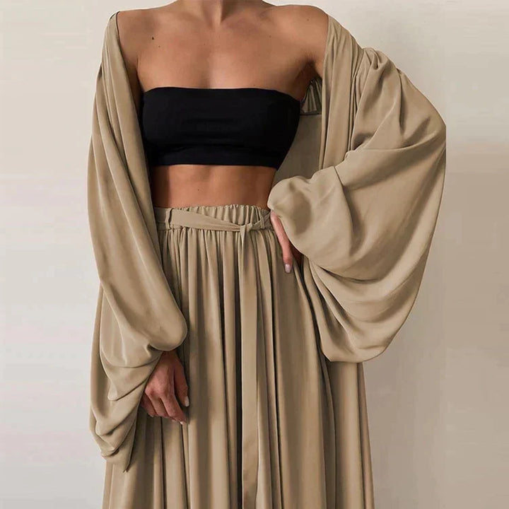 3-teiliges Damen Sommer-Outfit mit Blazer, Hose & Top – Leonie Elegantes Set