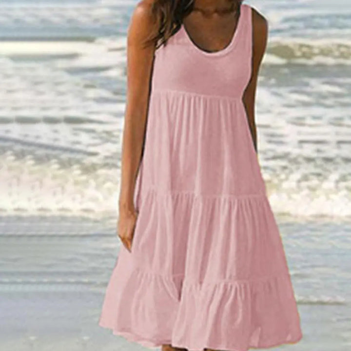 Sommerliches ärmelloses Kleid | Baumwolle | Leicht und Farbenfroh