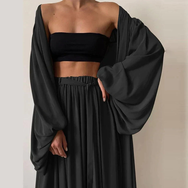 3-teiliges Damen Sommer-Outfit mit Blazer, Hose & Top – Leonie Elegantes Set