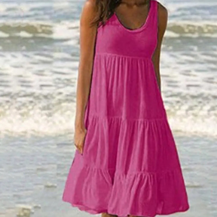 Sommerliches ärmelloses Kleid | Baumwolle | Leicht und Farbenfroh
