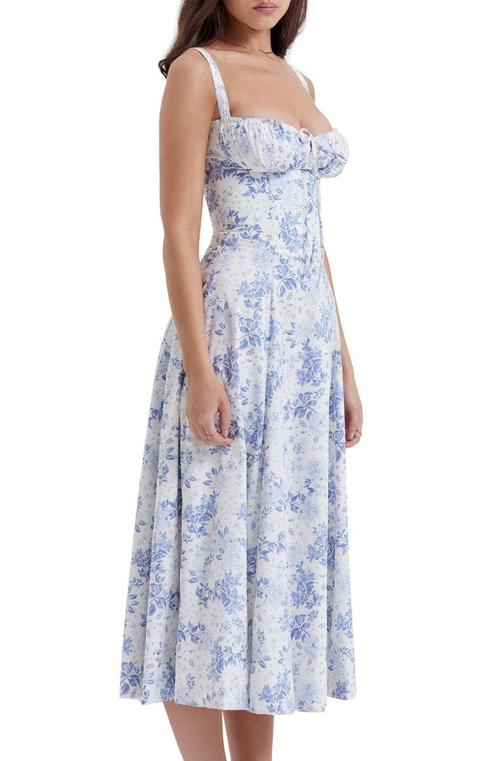 Blumenkleid mit Korsett | Lässige Eleganz & sommerlicher Charme