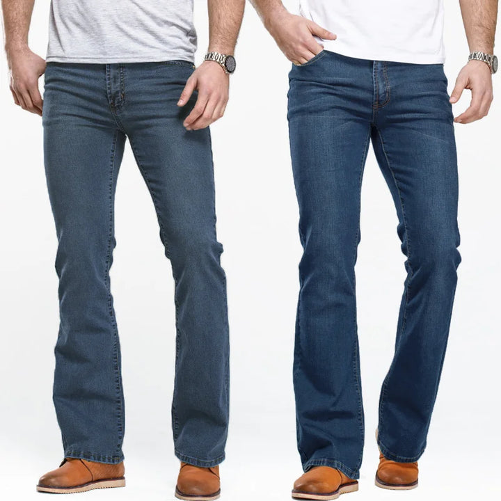 Herren Bootcut Jeans | Klassische Stretch Jeans in Blau & Schwarz mit leichtem Schlag