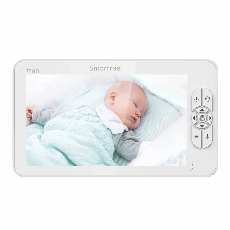 HD Babyphone mit 7" 1080p Bildschirm | 4x Zoom, 24h Akku, Nachtsicht, Ohne WiFi sicher