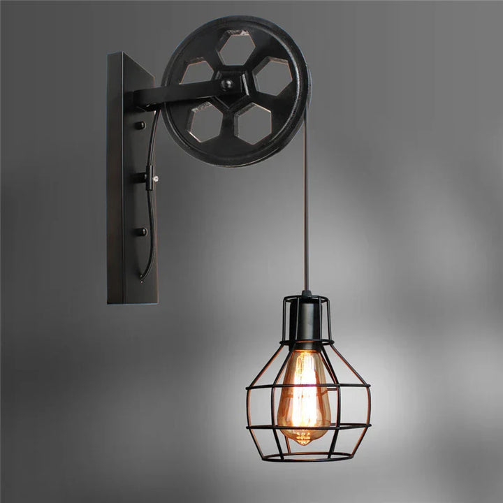 Vintage LED Wandlampe schwarz mit Retro-Design für Innenräume | Wandlampe für stimmungsvolle Beleuchtung