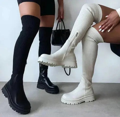 Abby | Hohe Stiefel mit Stretch, Komfortsohle und zeitlosem Design für Frauen