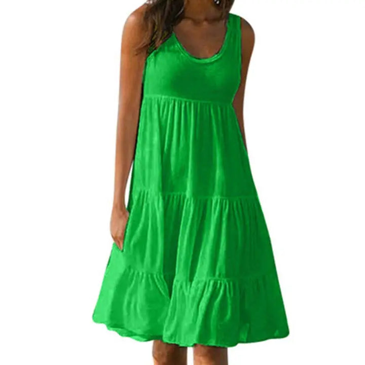 Sommerliches ärmelloses Kleid | Baumwolle | Leicht und Farbenfroh