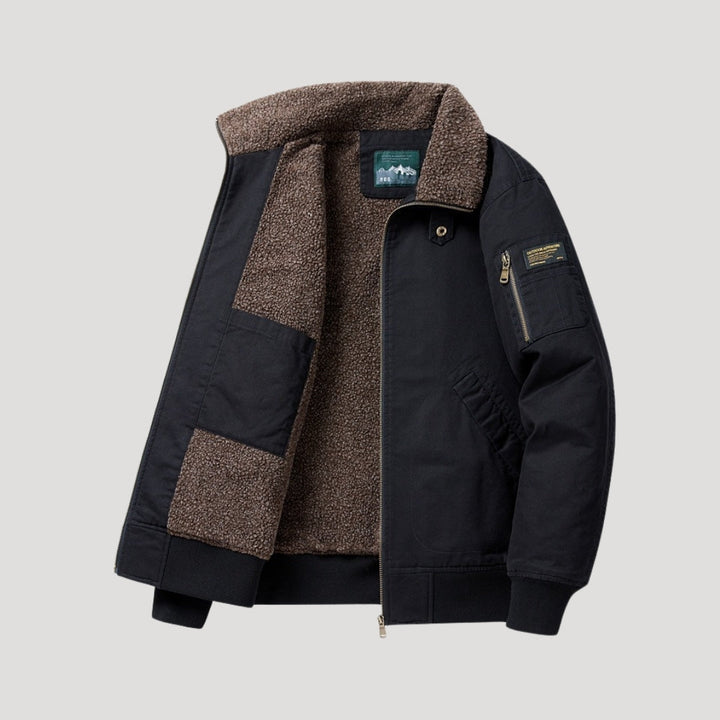 Herren Fleece Bomberjacke mit Reißverschluss | Warme und stylische Winterjacke