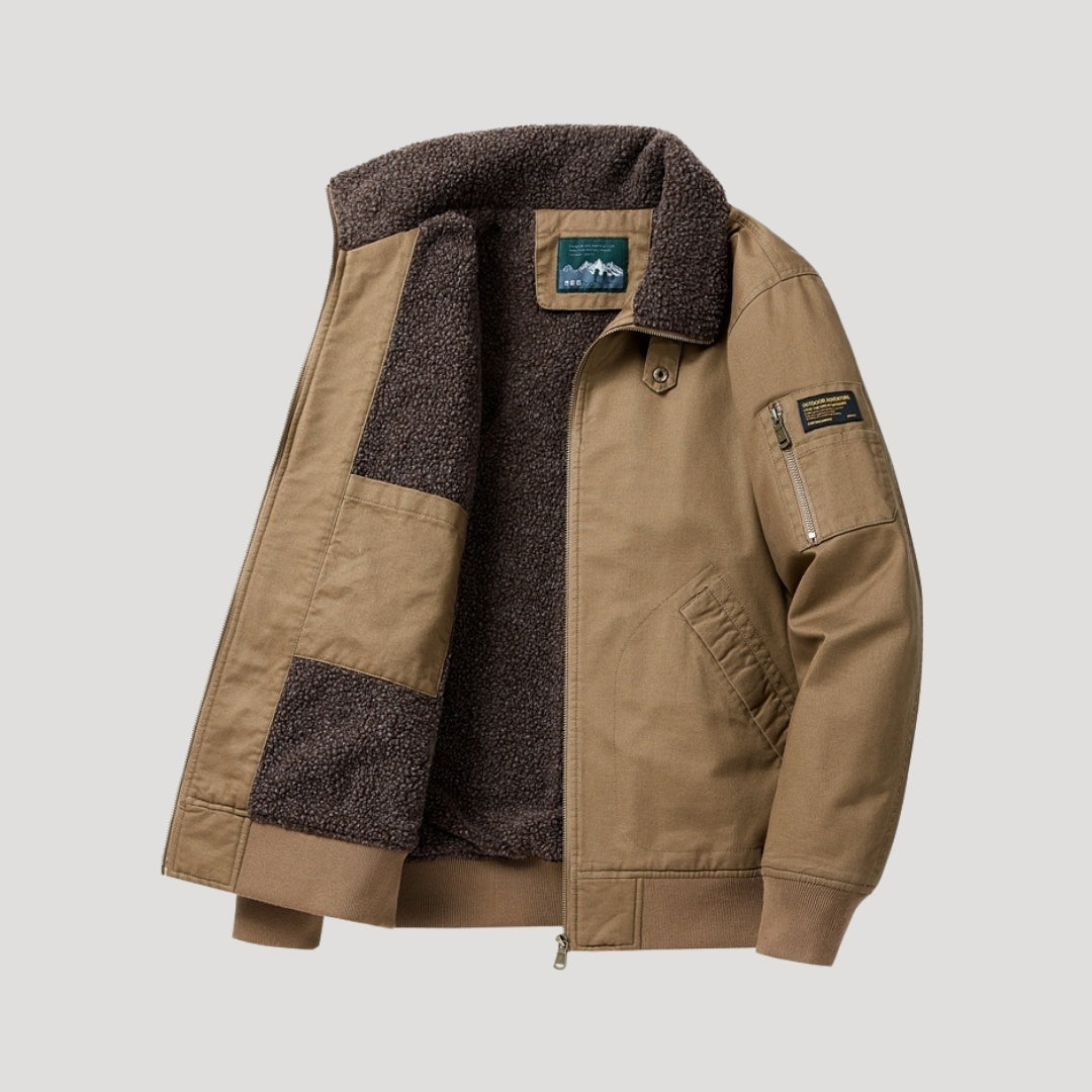 Herren Fleece Bomberjacke mit Reißverschluss | Warme und stylische Winterjacke