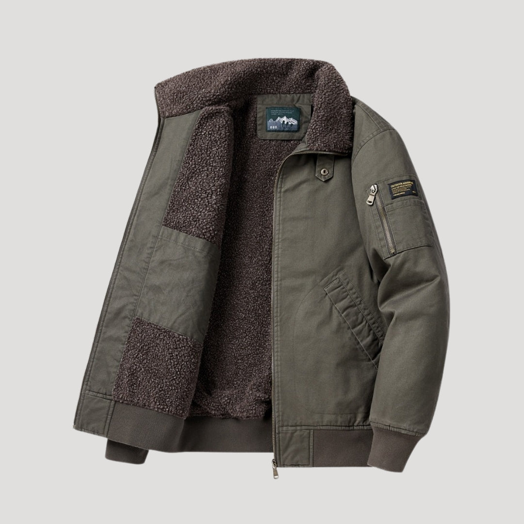 Herren Fleece Bomberjacke mit Reißverschluss | Warme und stylische Winterjacke