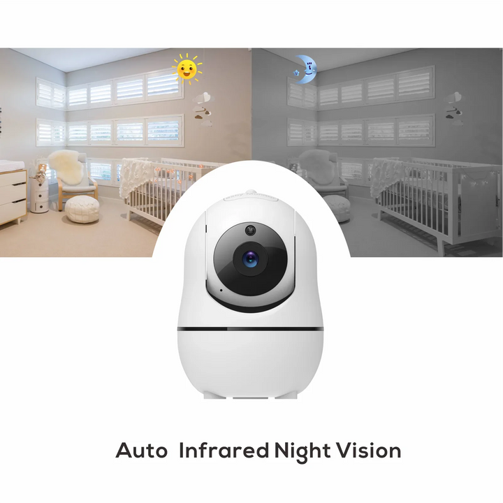 HD Babyphone mit 7" 1080p Bildschirm | 4x Zoom, 24h Akku, Nachtsicht, Ohne WiFi sicher