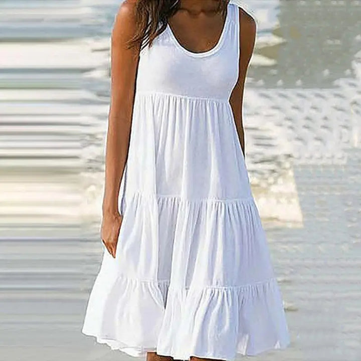 Sommerliches ärmelloses Kleid | Baumwolle | Leicht und Farbenfroh
