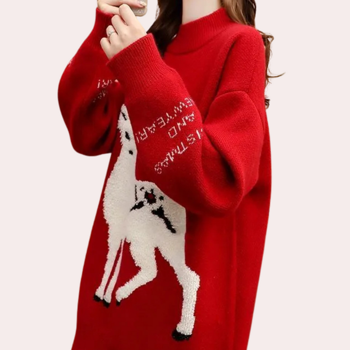 CÉLIA | Eleganter Weihnachtspullover für Frauen | Festlicher Chic & Absoluter Tragekomfort