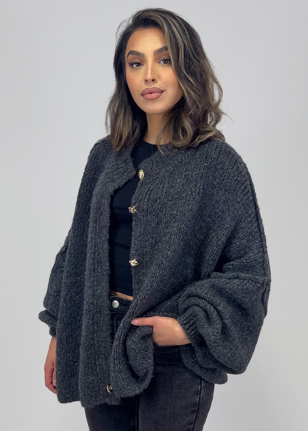 Oversize Strickjacke