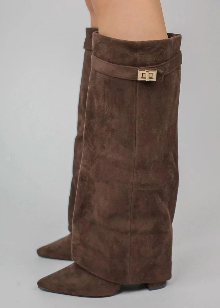Elvira Damenstiefeletten | Elegante Boots mit Plateausohle, Blockabsatz & Reißverschluss