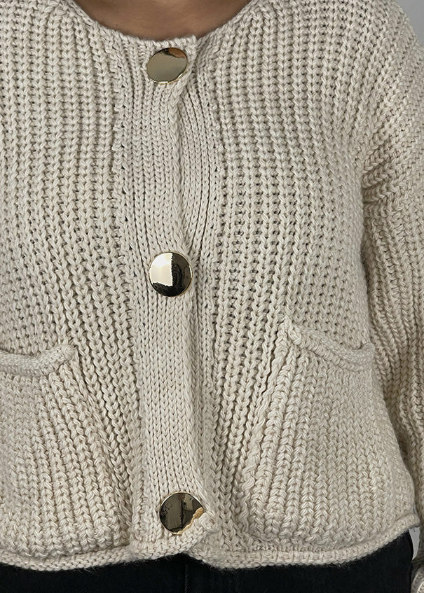 Strick-Cardigan mit Knöpfen Beige