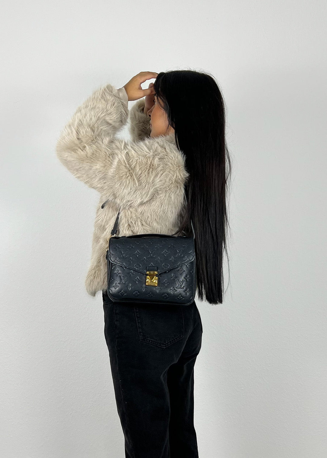 Faux Fur Jacke Beige