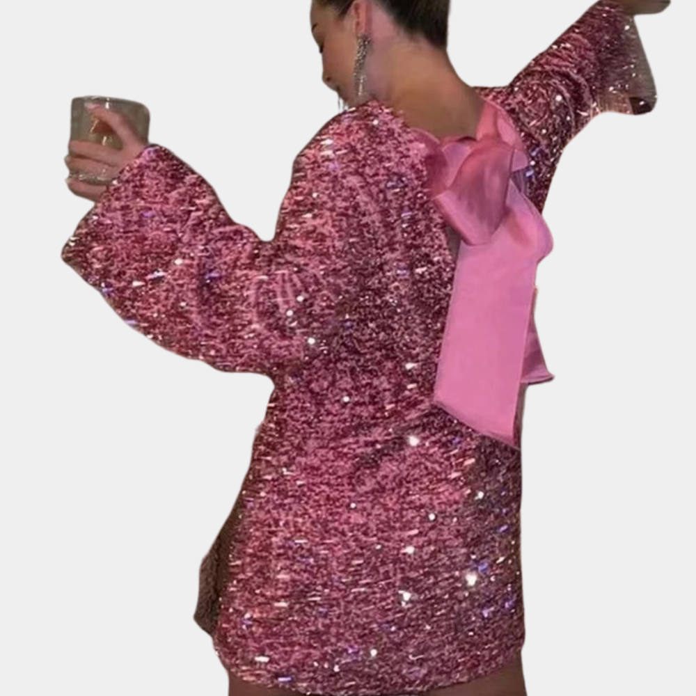 Karis | Paillettenkleid mit eleganter Schleife für Damen