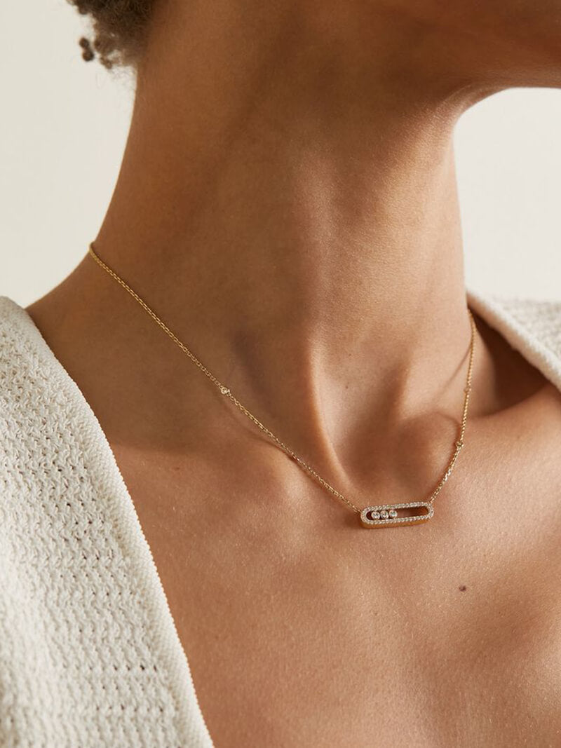 Ester | Aurora Halskette mit beweglichen Diamanten - elegant, raffiniert & zeitlos