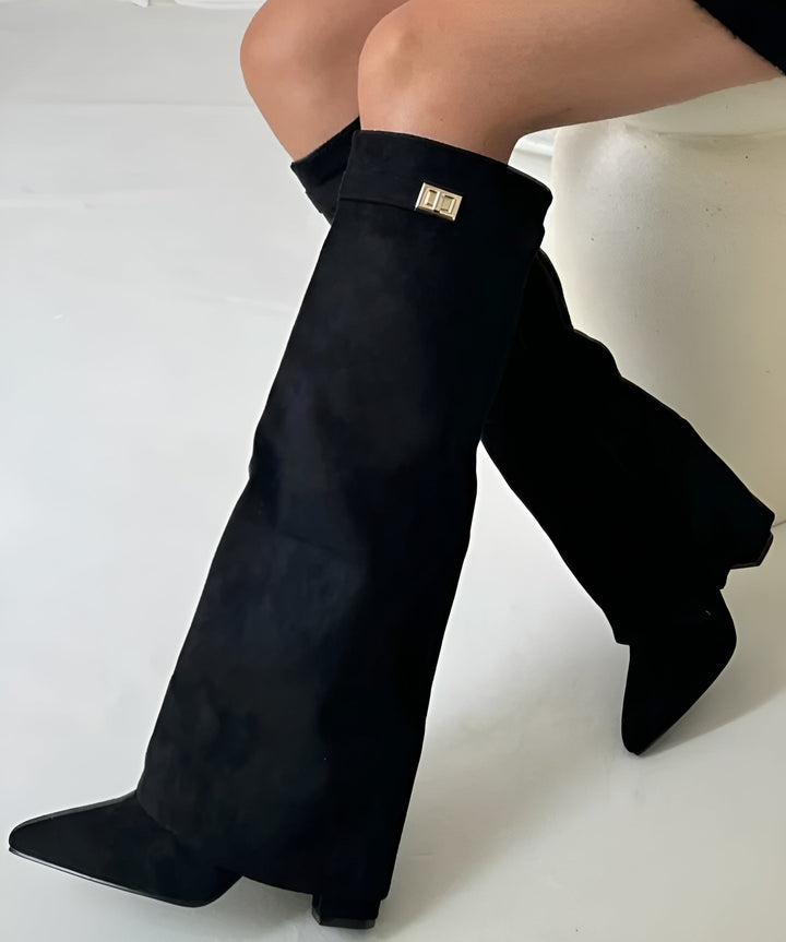 Cristela Damenstiefel mit Blockabsatz | Kniehoher Schnitt und Zeitloses Design