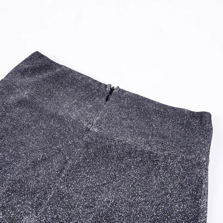 Damen Paillettenhose mit hoher Taille & weiten Beinen | Glitzernde Partyhosen