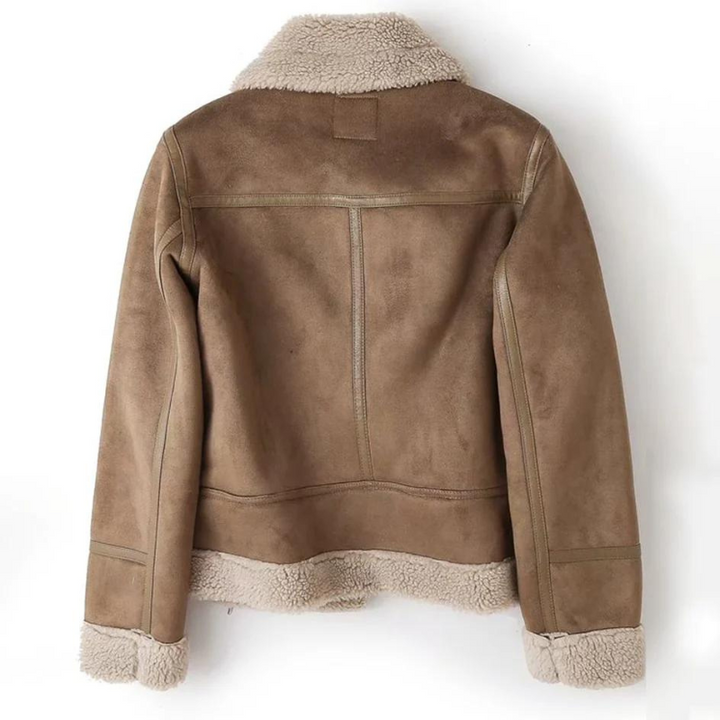 Macie Wildlederjacke mit Sherpa-Futter für Frauen | Wärme und Winter-Eleganz