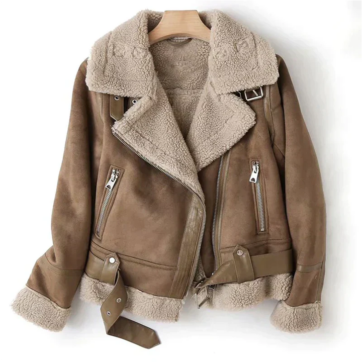 Ava Luxuriöse Lederjacke für Frauen | Sherpa gefüttert & Außergewöhnlicher Komfort