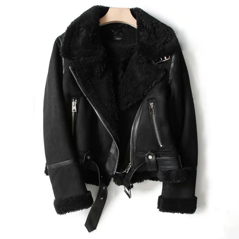 Ava Luxuriöse Lederjacke für Frauen | Sherpa gefüttert & Außergewöhnlicher Komfort