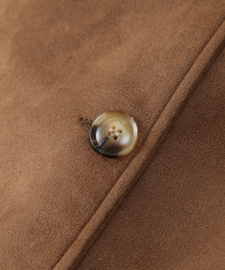 Damen Trenchcoat aus Wildlederimitat | Eleganz und Komfort mit verstellbarem Gürtel