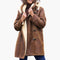 Women's Shearling Lined Coat with Hood Winter Duffle Style Long Jacket