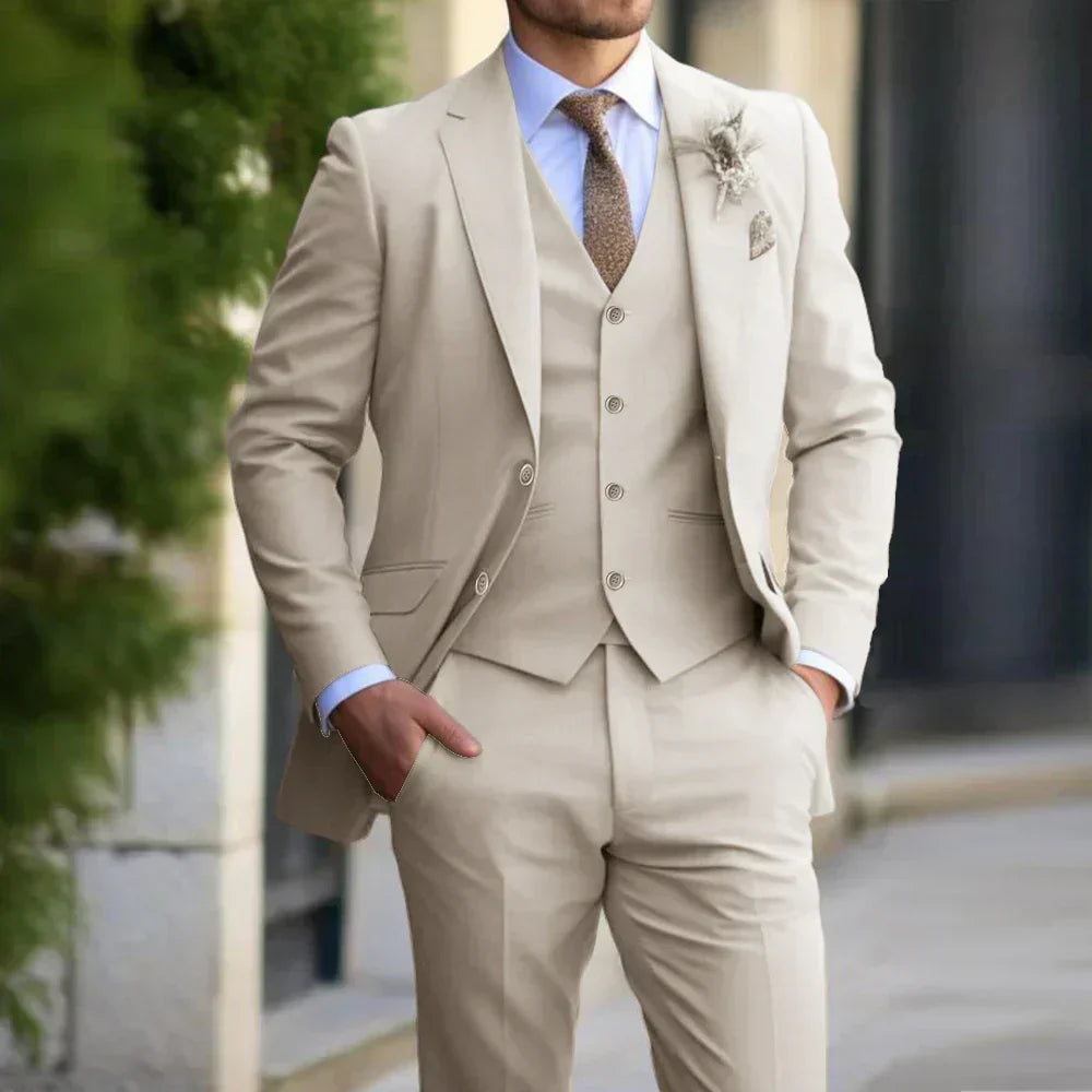Moderner eleganter Hochzeitsanzug für Herren | 3-teiliges Set