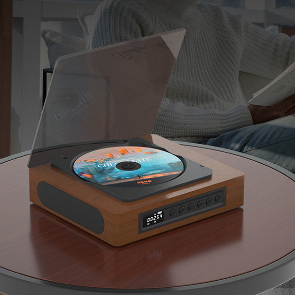 Kabelloser Retro-CD-Spieler mit Bluetooth und Typ-C | Vintage-Design für modernen Heimklang