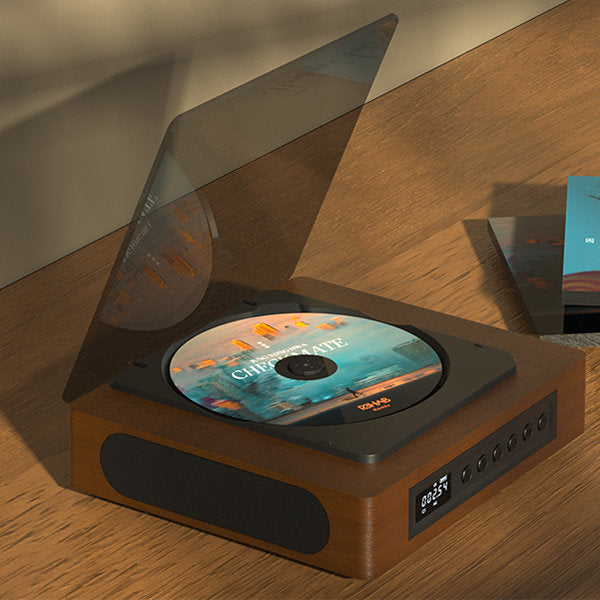 Kabelloser Retro-CD-Spieler mit Bluetooth und Typ-C | Vintage-Design für modernen Heimklang