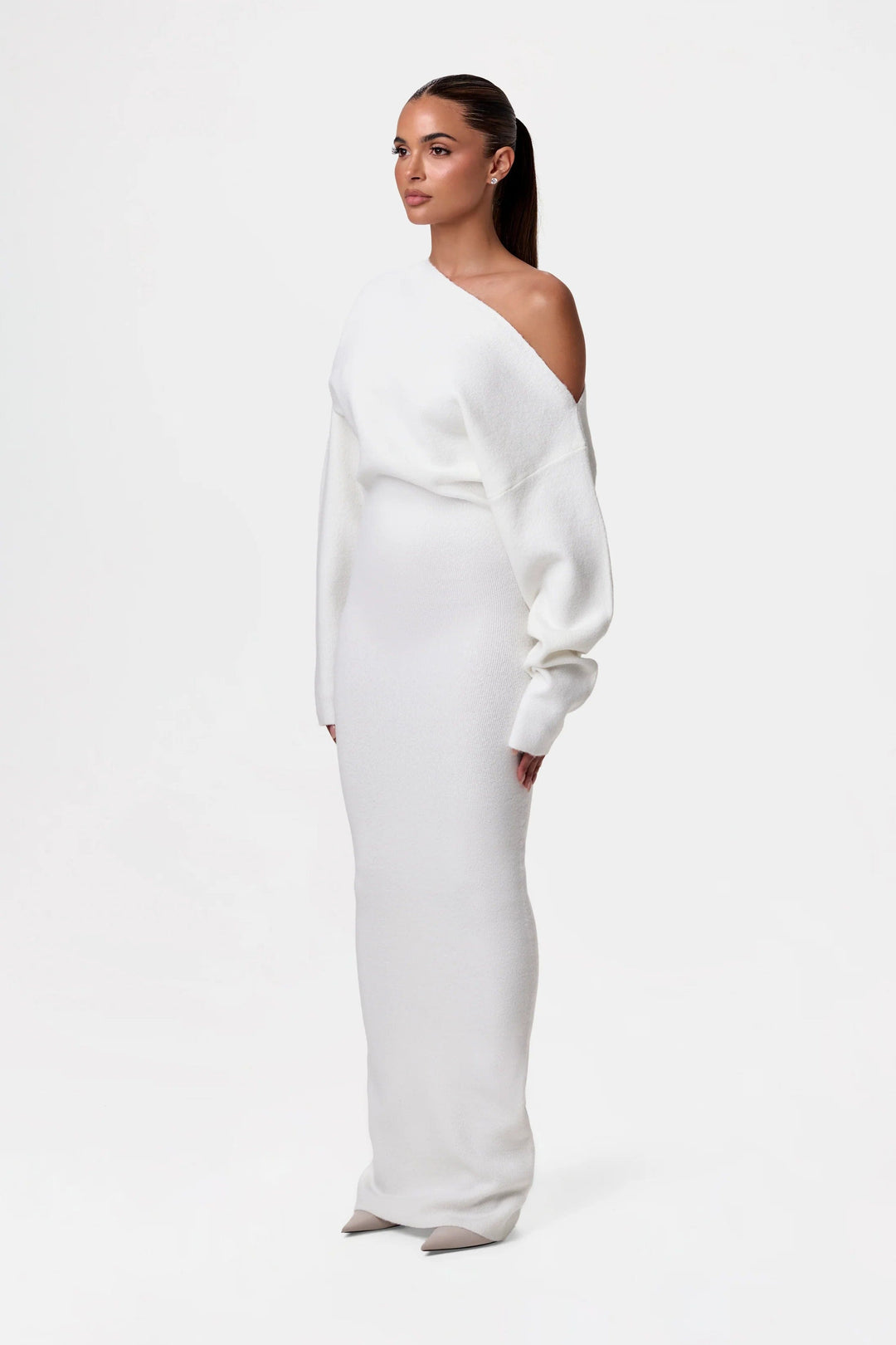 Luxoria Damen Sweater Kleid | Virales Drop-Shoulder Design mit Eleganter & Lässiger Note