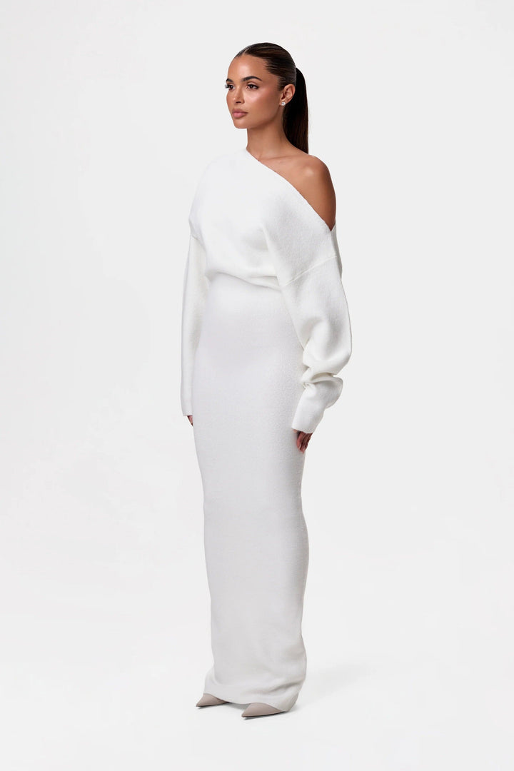 Luxoria Damen Sweater Kleid | Virales Drop-Shoulder Design mit Eleganter & Lässiger Note