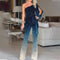 Fayenne One-Shoulder Jumpsuit für Damen | Ombré Disco-Overall mit weitem Bein & 70s-Flair
