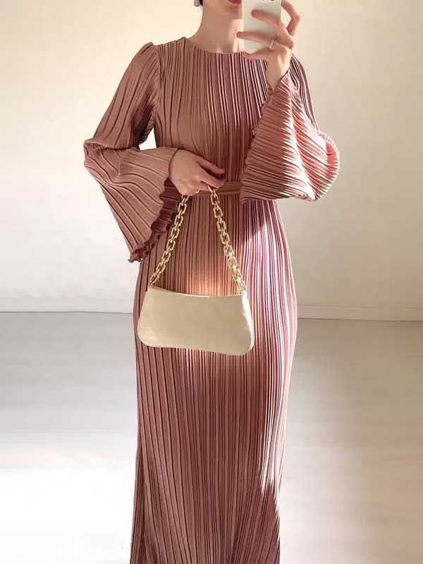 Isalys Langes Kleid für Frauen | Eleganz & Glockenärmel