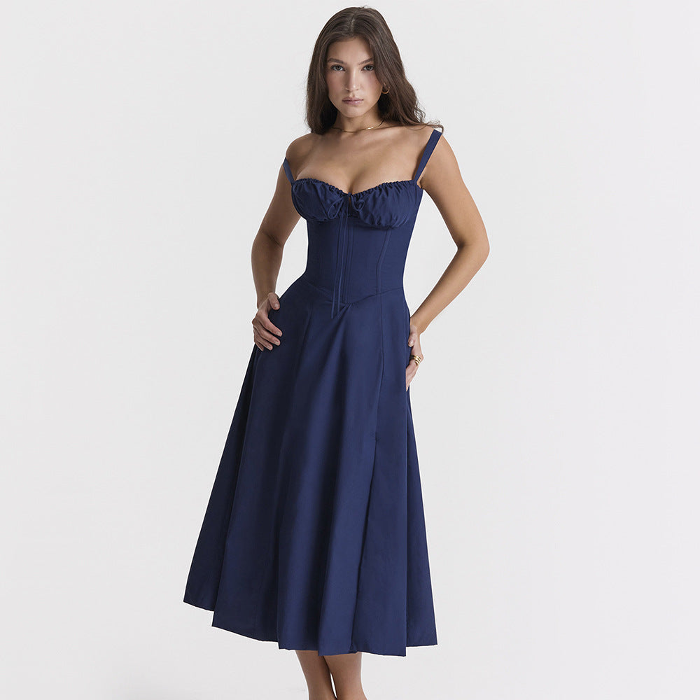 Korsett-Midikleid mit Schlitz | Elegante Passform | Verstellbare Träger
