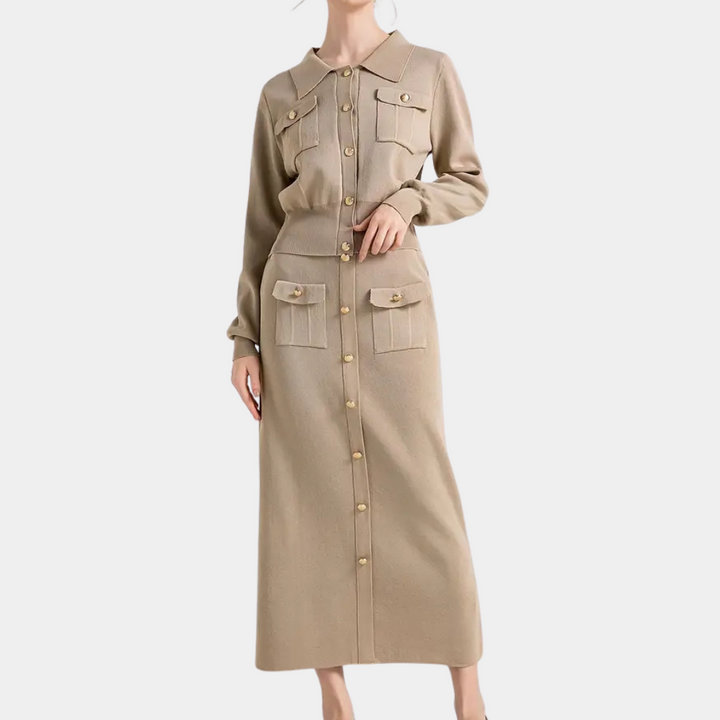 Celeste Zweiteiliges Damen-Outfit | Geknöpft & Elegant Style
